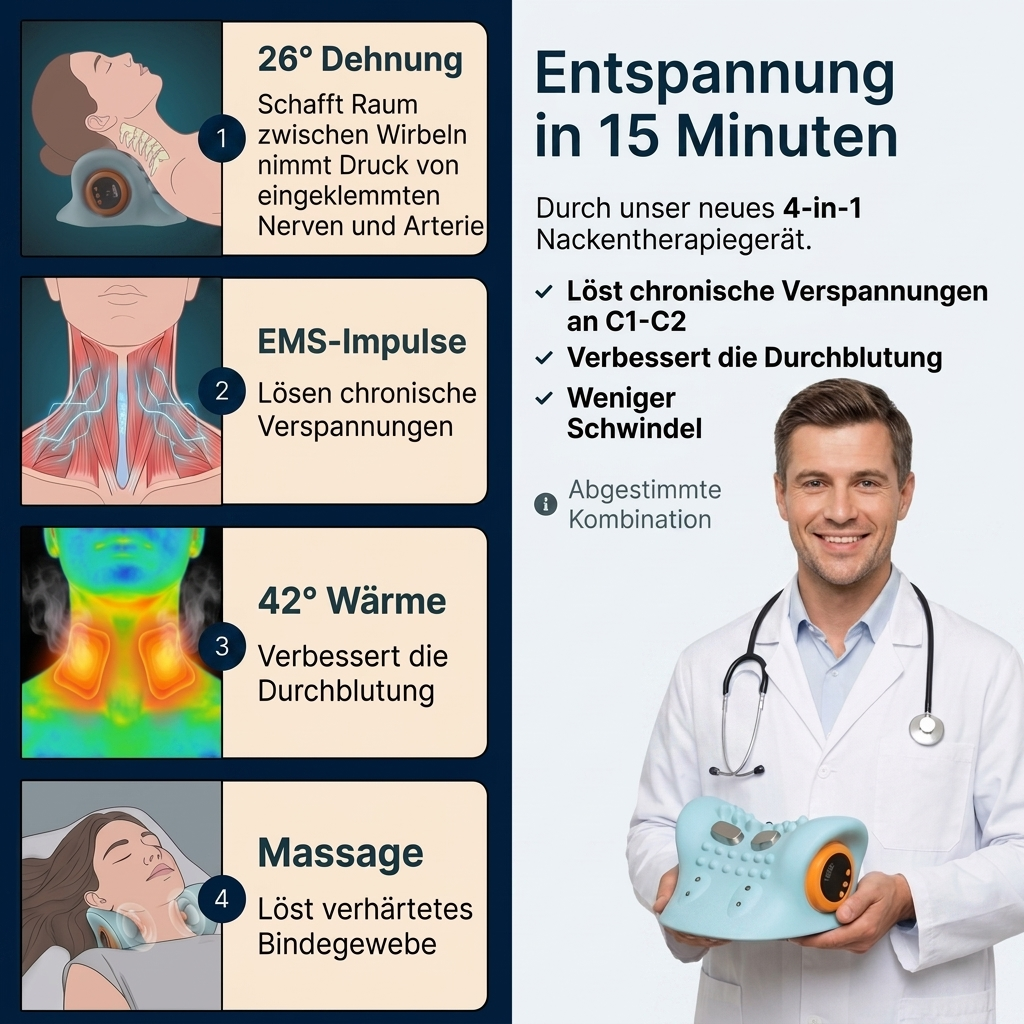 4-in-1 Therapie gegen Schwindel - ohne Nebenwirkungen, von zu Hause aus